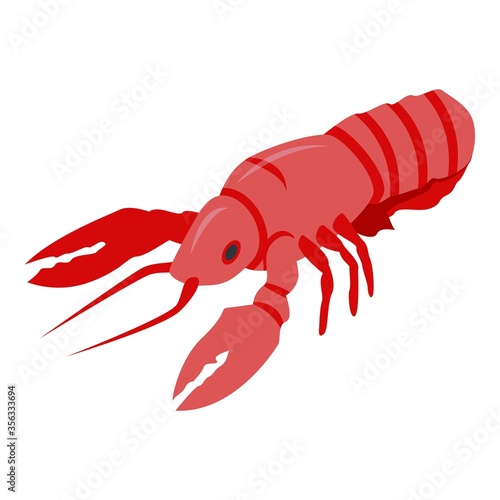 Restaurant lobster icon. Isometric of restaurant lobster vector icon for web design isolated on white background