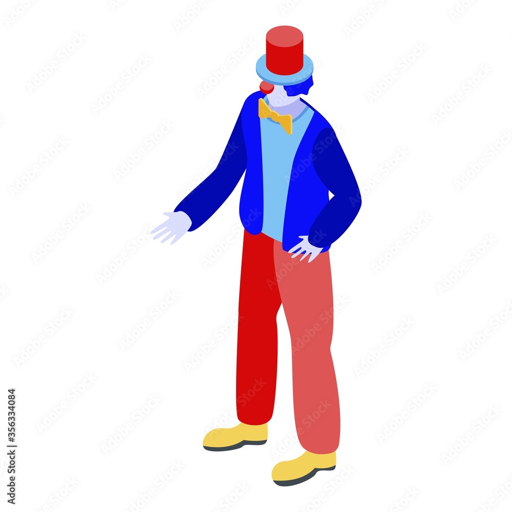 Circus clown icon. Isometric of circus clown vector icon for web design isolated on white background Circus clown icon. Isometric of circus clown vector icon for web design isolated on white background