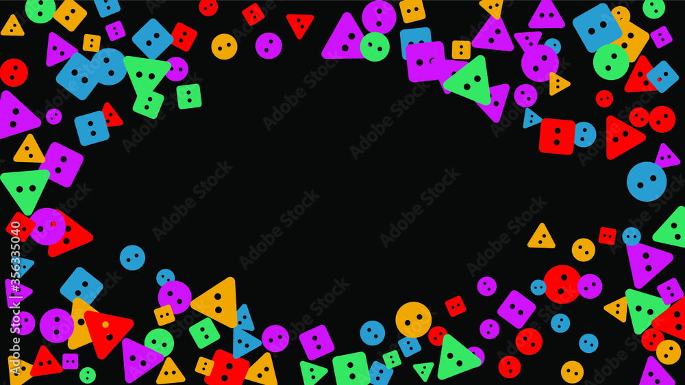 Festive Background with Colorful buttons. Trendy Pattern for Postcard, Print, Banner or Poster. Vector
