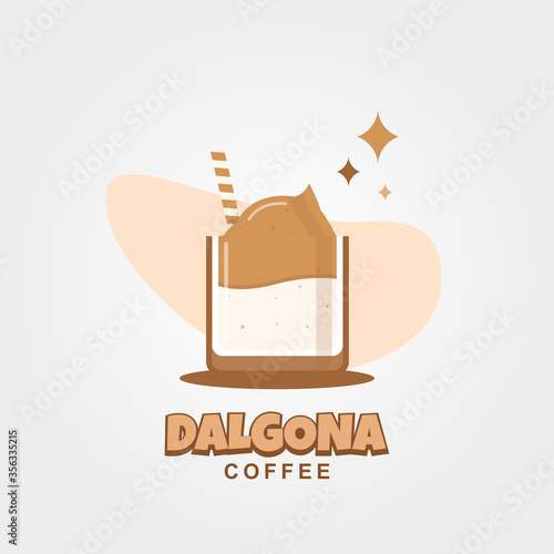 Delicious Dalgona Coffee Illustration - EPS 10 Vector