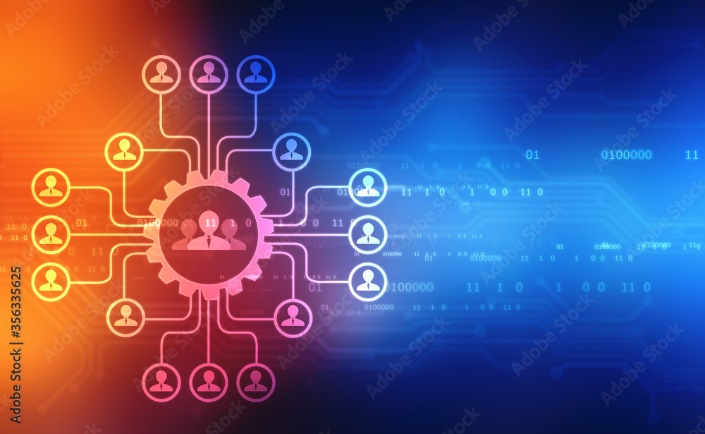 Business Network Concept Background, Social Networks and interaction concept Business Management Concept, Digital Abstract Technology background
