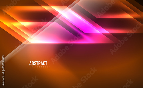 Dynamic neon shiny abstract background. Trendy abstract layout template for business or technology presentation, internet poster or web brochure cover, wallpaper
