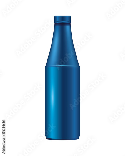 bottle product with metalic blue color