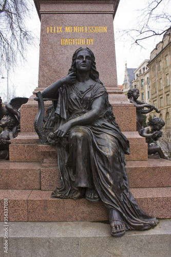 Fragment of Monument to Felix Mendelssohn Bartholdy in Leipzig photo