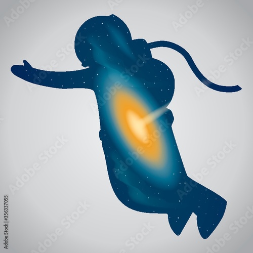 double exposure of astronaut and universe