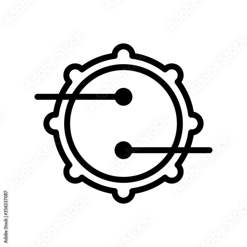 line style icon of drum isolated on white background. EPS 10