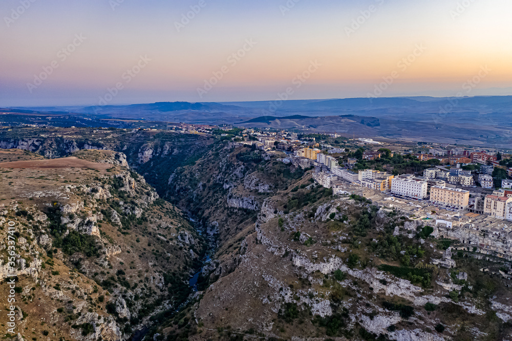 Matera in Italien aus der Luft