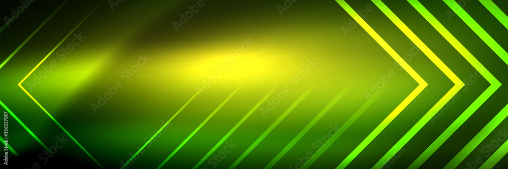 Shiny neon glowing techno lines, hi-tech futuristic abstract background template with square shapes Shiny neon glowing techno lines, hi-tech futuristic abstract background template with square shapes