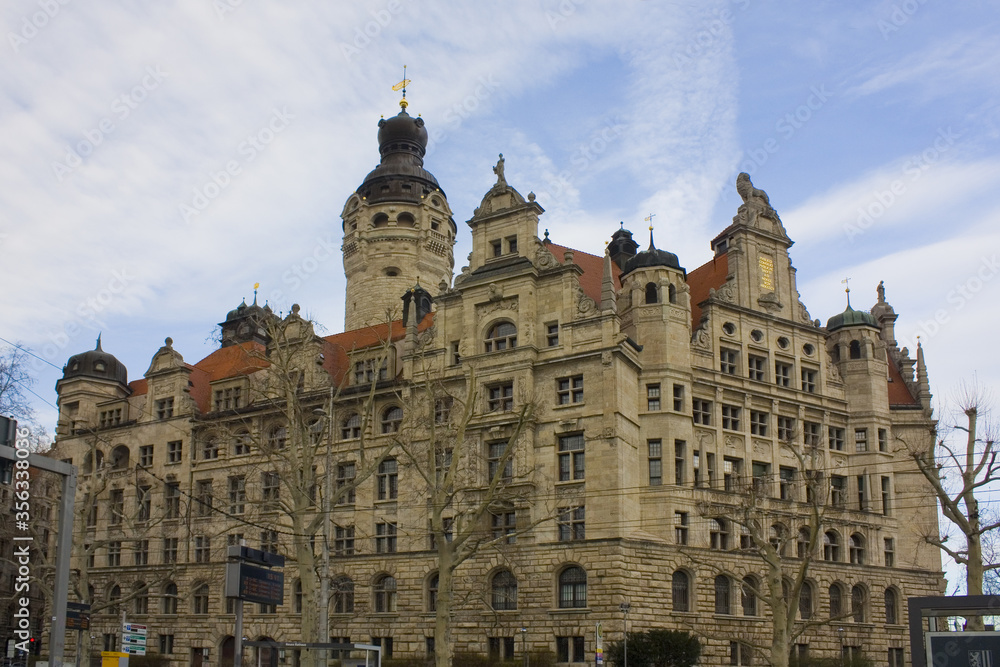 New Town Hall (or Neues Rathaus) in Leipzig, Germany