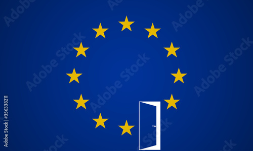 Brexit. The flag of the European Union without a single star. EU flag without UK. The United Kingdom of Great Britain and Northern Ireland country withdrew from Europe. Recent events in the world