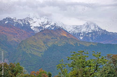 Landscape of Mount Himalayas Nepal 