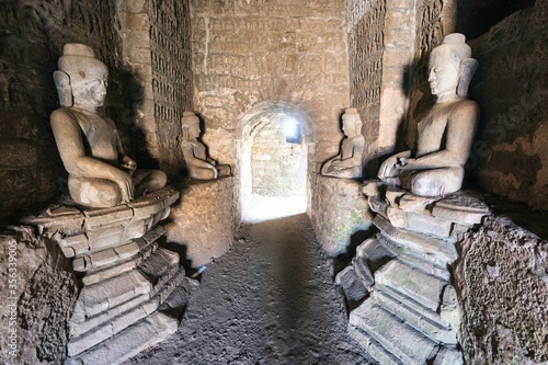 Mrauk u village, stupas and pagodas in Rakhine State Myanmar photo