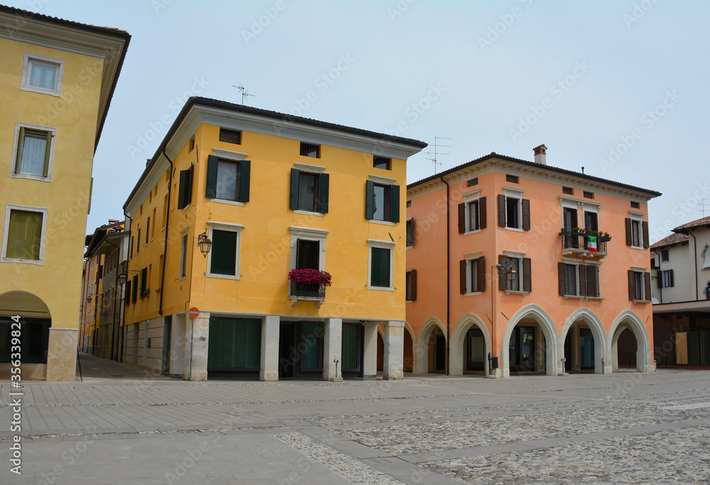 Historic building in Piazza Garibaldi in the centre of Spilimbergo in the Udine province of northern Italy
