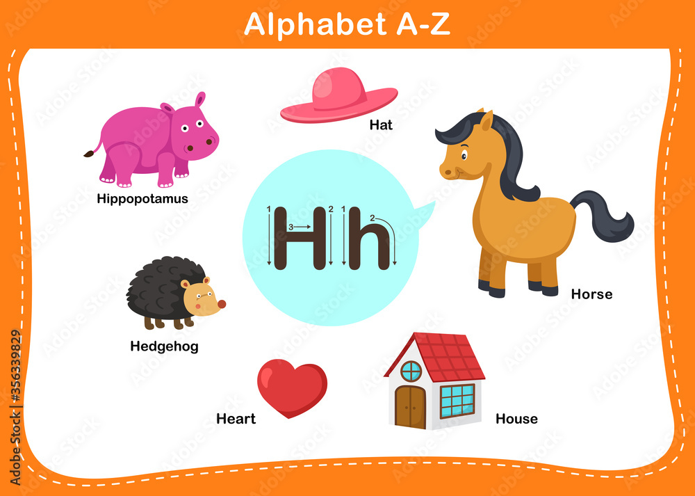Alphabet Letter H vector illustration