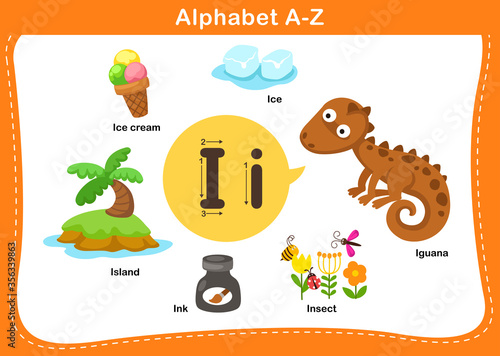 Alphabet Letter I vector illustration