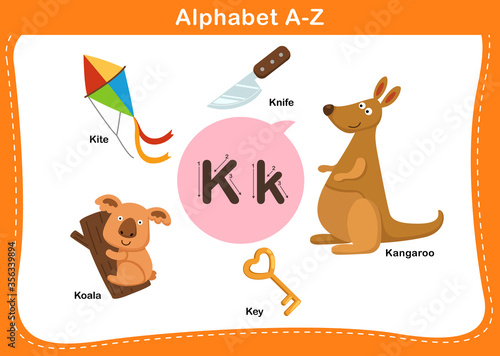 Alphabet Letter K vector illustration