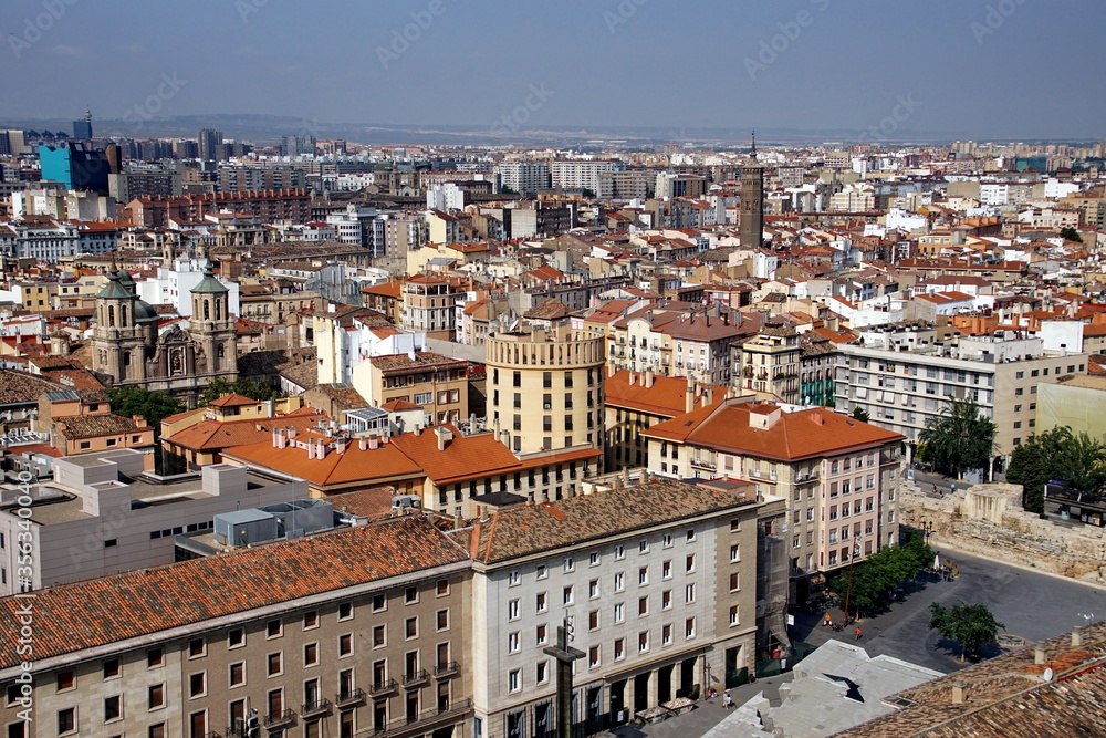 Aerial view on the new residential district of Zaragoza city in Spain