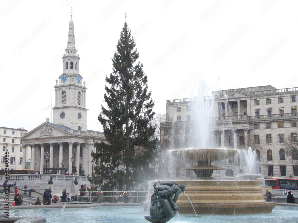 London, UK, Trafalgar square at Christmas
