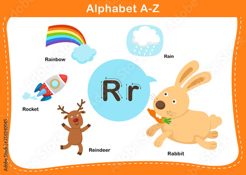 Alphabet Letter R vector illustration
