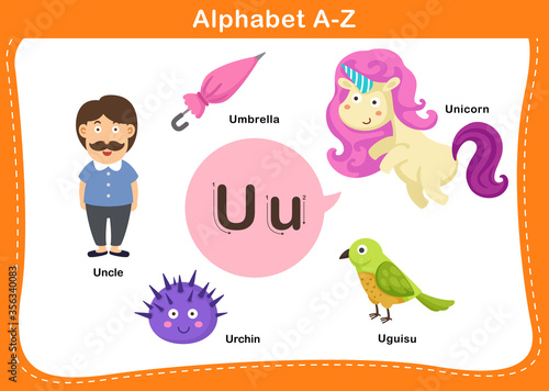 Alphabet Letter U vector illustration