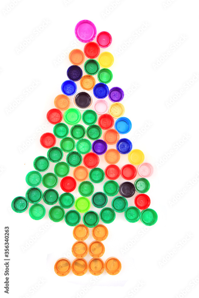 christmas tree from plastic caps
