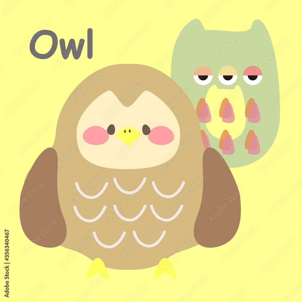 Obraz premium アルファベットカードOwl