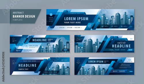 Abstract banner design web template Set, Horizontal header web banner