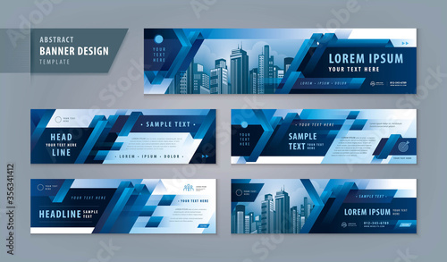 Abstract banner design web template Set, Horizontal header web banner