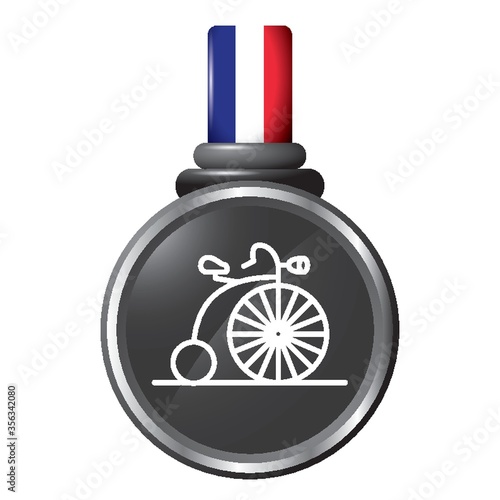 penny-farthing in a medal