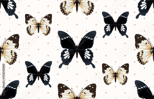 Seamless butterfly patterns. © Karmina