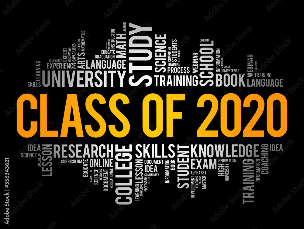 CLASS OF 2020 word cloud collage, education concept background CLASS OF 2020 word cloud collage, education concept background