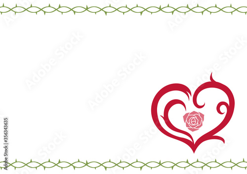 ハート（薔薇）と茨