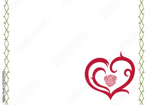 ハート（薔薇）と茨