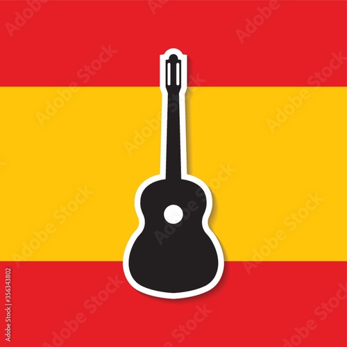 spain flag and guitar