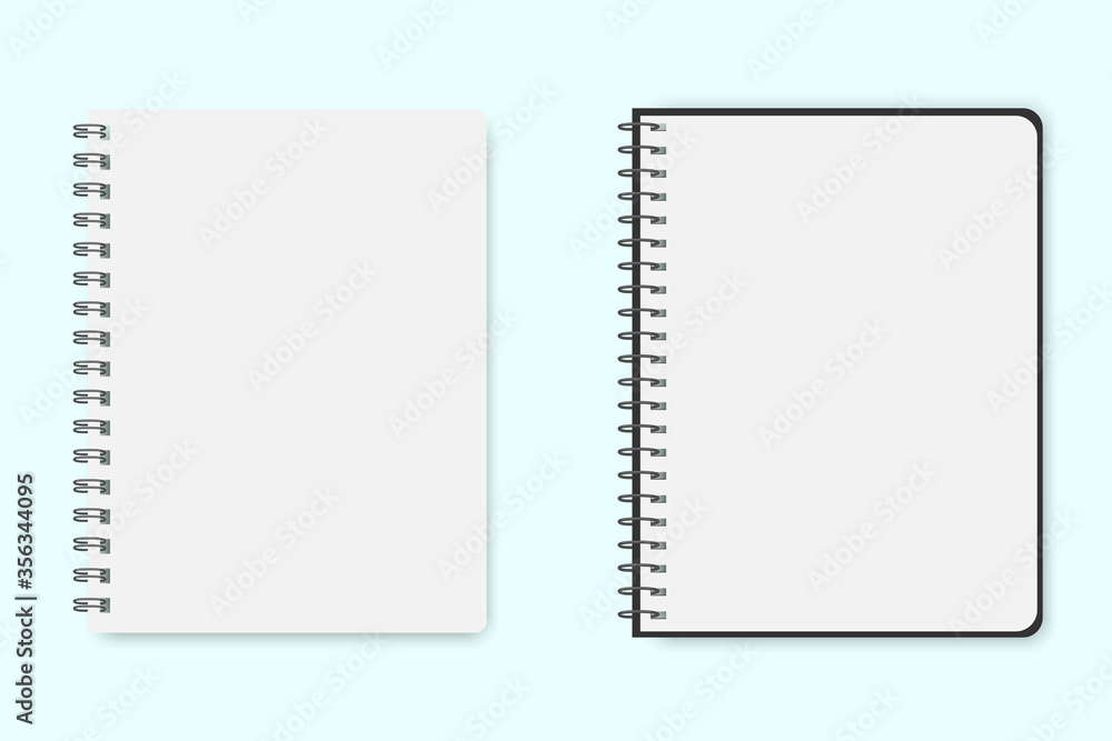 Blank sheet of notepad or notebook. Vector layout of two pages of paper. School paper template for notes. Stock Photo. Blank sheet of notepad or notebook. Vector layout of two pages of paper. School paper template for notes. Stock Photo.