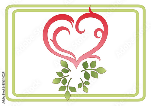 ハート（薔薇の葉）