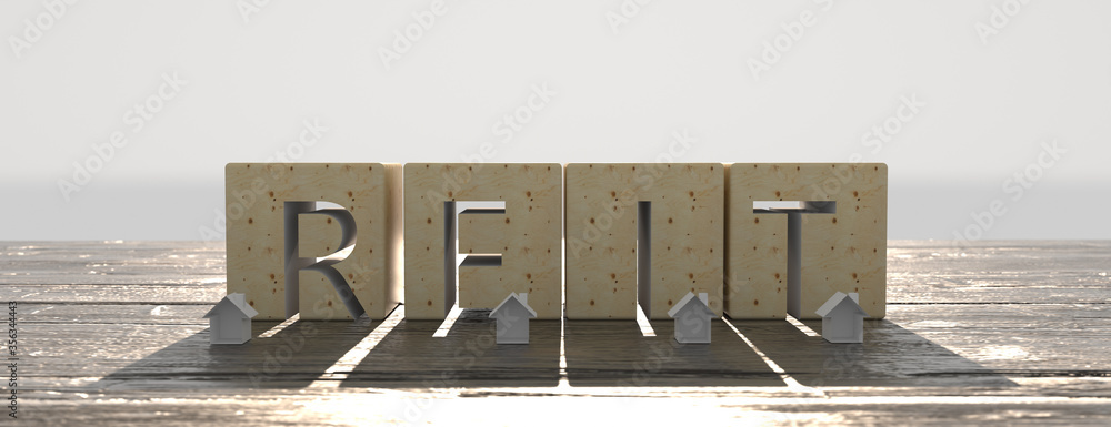 Concept image of Business Acronym REIT as Real Estate Investment Trust. 3d rendering Concept image of Business Acronym REIT as Real Estate Investment Trust. 3d rendering