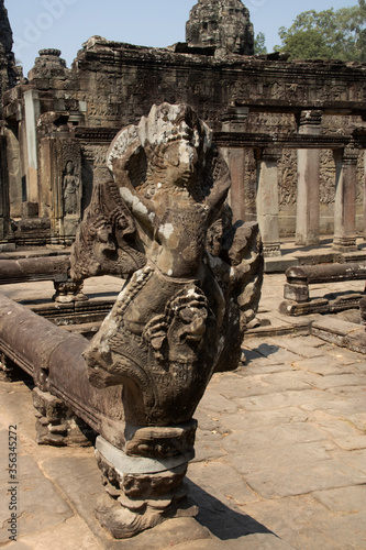 02.02.2020 - Naga sculpture, Angkor Archaeological Park, Angkor Thum, Siem Reap Province, Cambodia