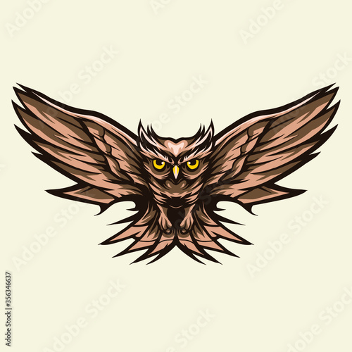 owl fly vector illustration design isolated on white background