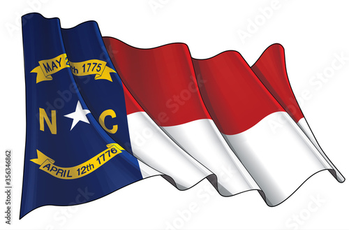 Waving Flag of the State of North Carolina