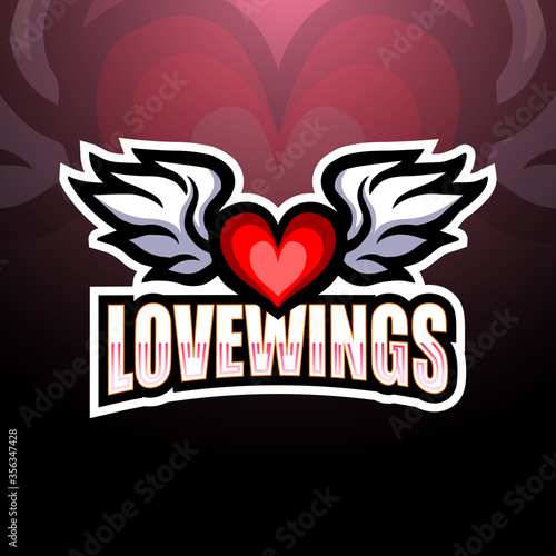 Angel wings esport logo design