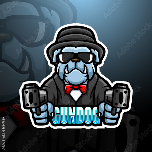 Bulldog mafia mascot esport logo design