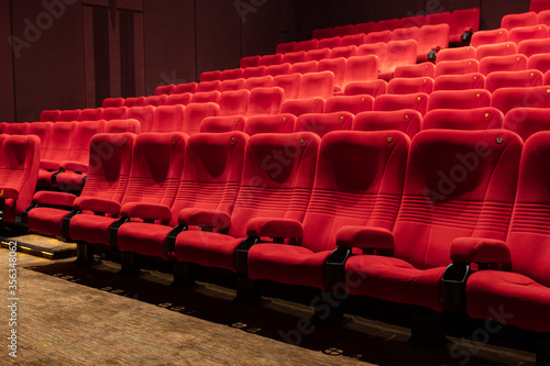 Red Empty Cinema Seats in Theatre 