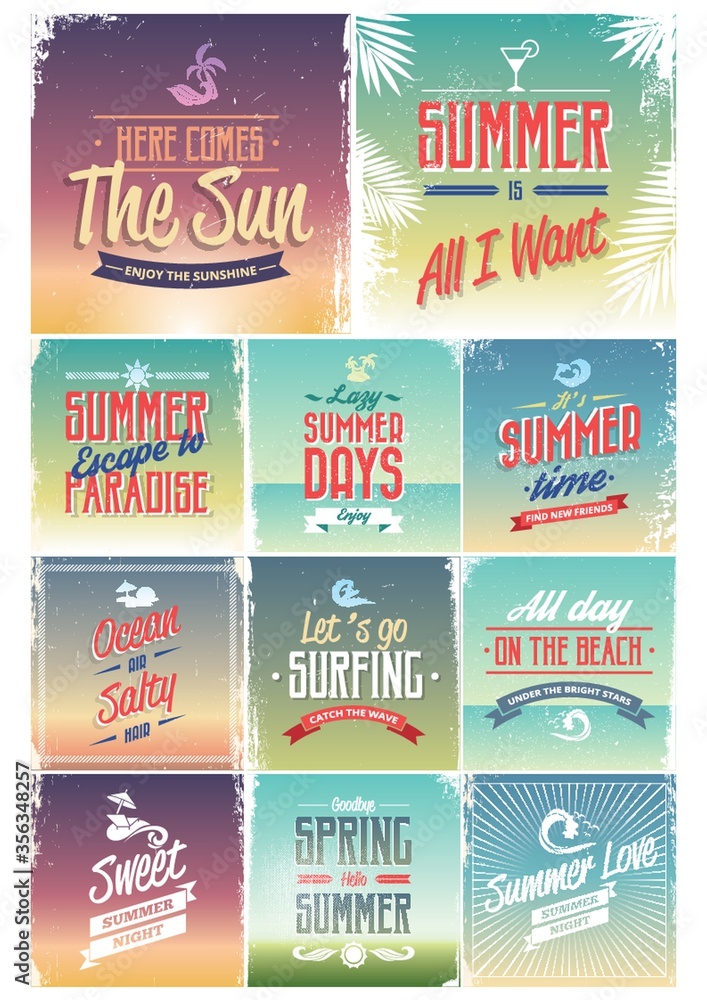 set of summer wallpapers