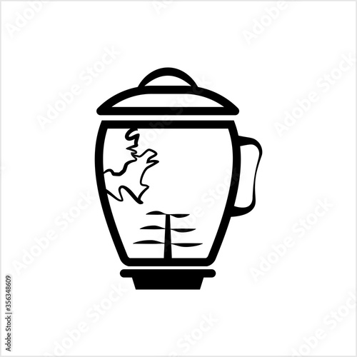 Cracked Broken Blender Mixer Jar Icon, Kitchen Home Electric Appliance