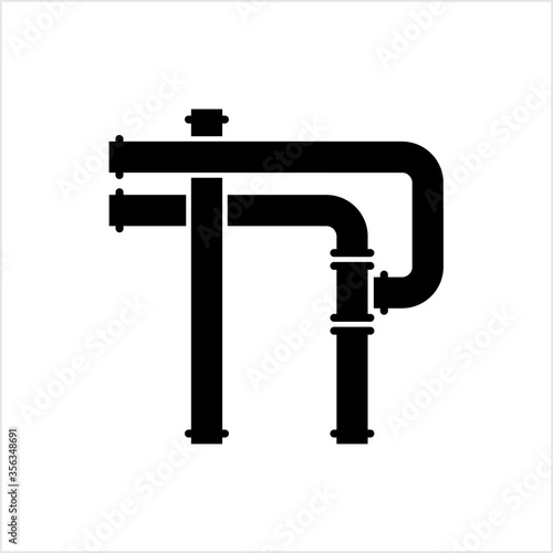 Pipe Icon, Pipe Fitting Icon, Water, Gas, Oil Pipeline, Plumbing Work