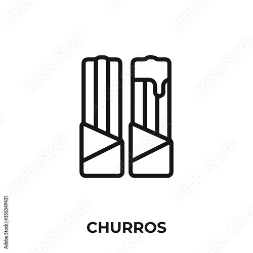 churros icon. churros vector symbol. Linear style sign for mobile concept and web design. Mexican food symbol illustration. Pixel vector graphics - Vector	