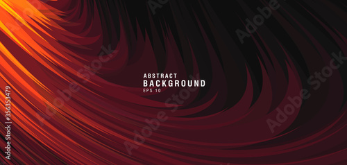 Abstract background of orange flames forming tail of a bird, round shape wave, wallpaper cover