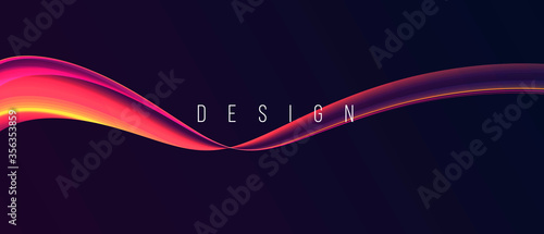 Abstract design element of gradient hot magma wave, smoth fluid shape, wallpaper cover, design copy