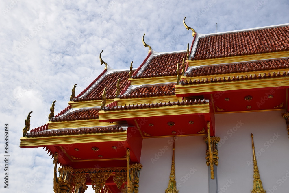 Church gable roof decoration in Thai temples Church gable roof decoration in Thai temples
